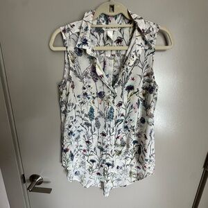 H&M Floral Print Sleeveless Blouse